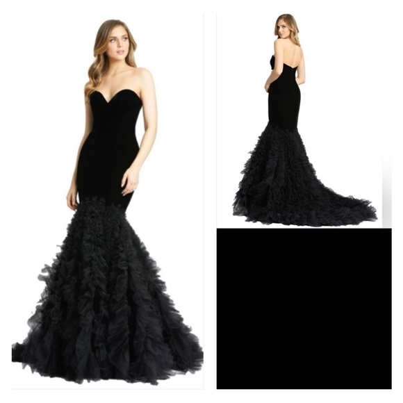 Mac Duggal 67420 NWT Ruffle Shirt Trumpet Silhouette Dress - Picture 3 of 11